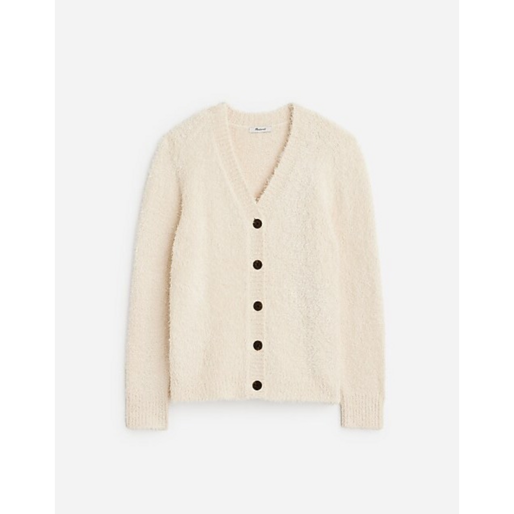 Madewell Organic Cotton V Neck Cardigan in Cream - Picture 1 of 1